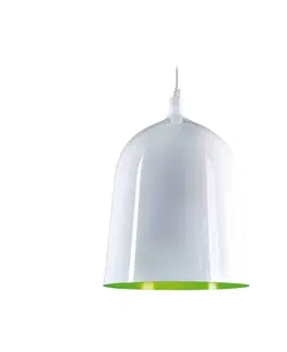 Závesné svietidlá Aluminor Aluminor Bottle svietidlo, Ø 28 cm, biela/zelená