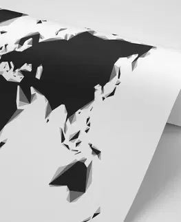 Samolepiace tapety Samolepiaca tapeta abstraktná mapa sveta v čiernobielom prevedení