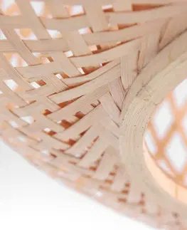 Stropné svietidlá Steinhauer Bambusové stropné svietidlo Maze, prírodná