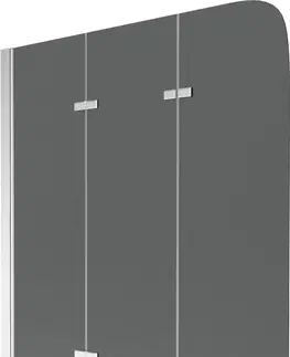 Sprchové dvere MEXEN - Felix vaňová zástena trojkrídla 120x140 cm, grafit, chróm 890-120-003-01-40
