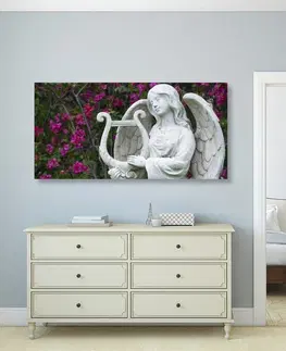 Obrazy anjelov Obraz anjel hrajúci na harfe