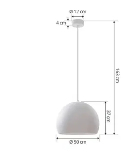 Závesné svietidlá Lucande Lucande Lythara LED závesné svietidlo biela Ø 50cm