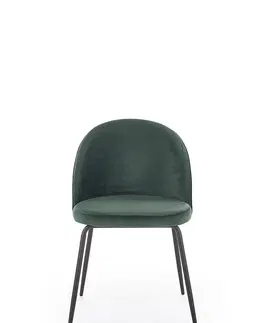 Jedálenské stoličky HALMAR K314 jedálenská stolička tmavozelená / čierna