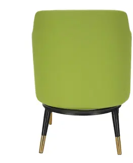 Stoličky Dizajnové kreslo, čiernobiely vzor/zelená ekokoža, EMREN