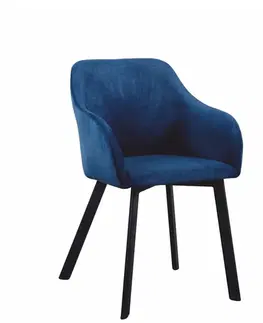 Jedálenské stoličky KONDELA Tandel jedálenské kreslo modrá / čierna