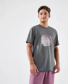 bedminton Pánske tričko Soft na tenis kaki