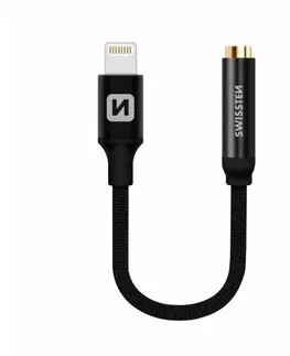 USB káble Audio adaptér Swissten LightningJack (samica) 0.15m, čierny 73501211