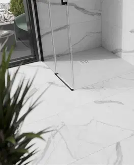 Vane MEXEN/S - Stone+ štvorcová sprchová vanička 100 x 100, biela, mriežka biela 44101010-W