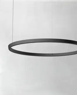 Závesné svietidlá Luceplan Luceplan Compendium Circle 110 cm, čierne