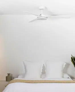 Stropné ventilátory so svetlom FARO BARCELONA Stropný ventilátor Barth LED s osvetlením, biely