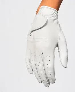 rukavice Dámska golfová rukavica CABRETTA 900 pre ľaváčky biela