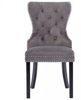 Jedálenské stoličky a kreslá Jedálenská stolička 2 ks zamat / kaučukovník Dekorhome Fialová