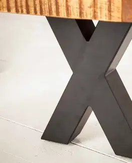 Lavice do jedálne LuxD Dizajnová lavica Thunder X 160 cm mango