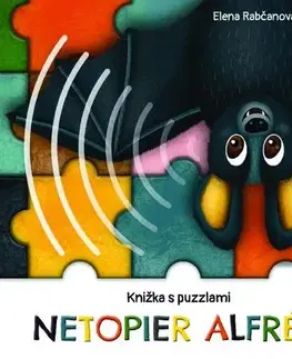 Leporelá, krabičky, puzzle knihy Netopier Alfréd - knižka s puzzlami - Elena Rabčanová