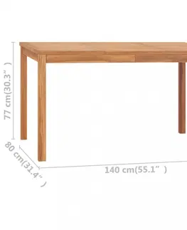 Záhradné stoly Záhradný jedálenský stôl teak Dekorhome 180x90x77 cm
