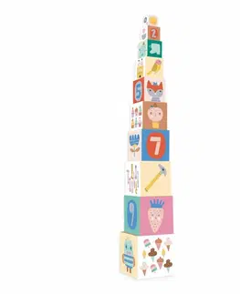 Drevené hračky Vilac Skladacia veža z kociek Suzy Ultman