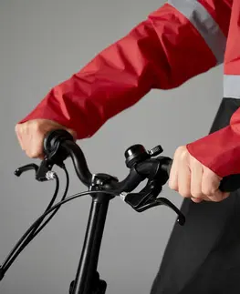 bundy a vesty Cyklistické reflexné pončo 540 viditeľné v noci čierno-červené