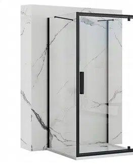 Sprchové dvere REA/S - Prístenná sprchová kabína Rapid Swing Black Dvere: 120 x Sprchová zástena: 100 KPL-009963