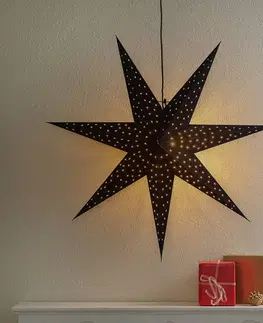 Vianočné svetelné hviezdy Markslöjd Hviezda Clara zavesenie vzhľad zamat Ø 75cm čierna