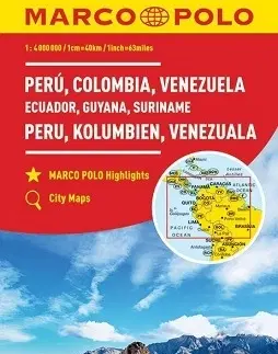 Amerika Peru, Kolumbie, Venezuela, Ecuador - mapa 1:4 mil.