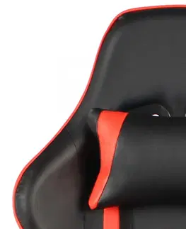 Kancelárske stoličky Herné kreslo s podnožkou PVC / kov Dekorhome Biela