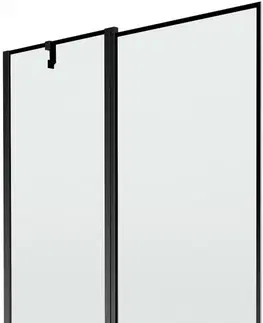 Sprchové dvere MEXEN - Flip vaňová zástena 1-krídlo 120 x 150 cm, čierna vzor, čierna 894-120-101-70-70