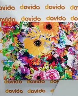 Abstraktné obrazy Obraz kvety v pestrofarebnom prevedení