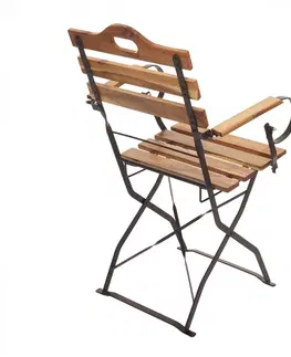 Záhradné kreslá a stoličky Skladacie záhradné stoličky 2 ks Dekorhome Prírodné drevo