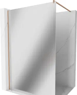 Sprchové dvere MEXEN/S - Kioto Sprchová zástena WALK-IN 140 x 200, zrkadlové 8 mm, meď kartáčovaná 800-140-101-65-50