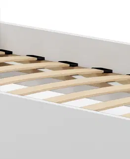 Postele NABBI Elin detská posteľ s matracom a úložným priestorom 80x160 cm biela / ružová