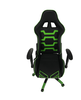 Kancelárske stoličky KONDELA Bilgi kancelárske kreslo s podrúčkami čierna / zelená