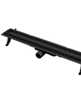 Sprchové kúty Odvodnenie líniové Reverzibilné Duplex čierna  ABS+Inox 600