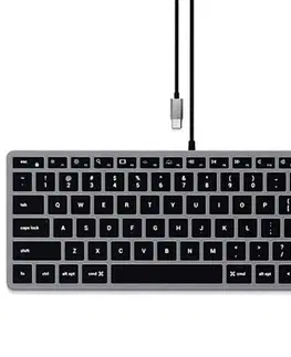 Klávesnice Satechi klávesnica Slim W1 Wired Backlit Keyboard pre Mac, šedá ST-UCSW1M