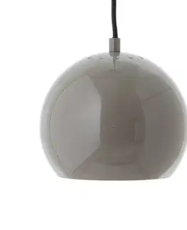 Závesné svietidlá FRANDSEN Závesné svietidlo FRANDSEN Ball, lesklá sivá, Ø 18 cm