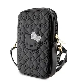 Puzdrá na mobilné telefóny Hello Kitty PU Leather Quilted Pattern Kitty Head Logo Phone Bag, black 57983116953
