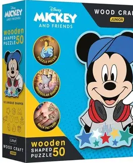 Do 99 dielikov Trefl Drevené puzzle Junior - V Mickeyho svete 50 Trefl