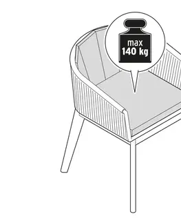 Outdoor Chairs Jedálenské kreslo s textilným výpletom