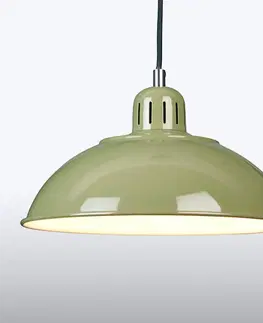 Závesné svietidlá Elstead Zelená závesná lampa Franklin v retro štýle