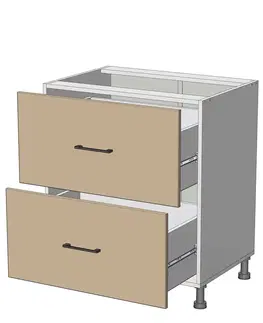 Kuchynské skrinky dolná skrinka so zásuvkami š.70, v.82, Modena LD11S7082, grafit / biely mat