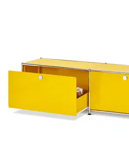 Dressers Kovová nízka skrinka »CN3« so zásuvkami, žltá
