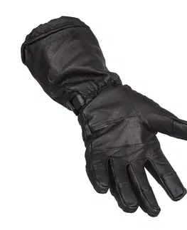 Zimné rukavice Kožené vyhrievané lyžiarske a moto rukavice Glovii GS5 čierna - L