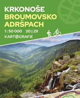 Turistika, skaly Krkonoše, Broumovsko, Adršpach 1:50 000 - neuvedený,Kartografie Praha