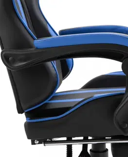 Kancelárske stoličky Herné kreslo s podnožkou umelá koža Dekorhome Zelená