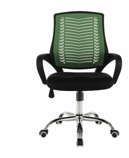 Kancelárske stoličky KONDELA Imela Typ 2 kancelárske kreslo s podrúčkami zelená / čierna / chróm