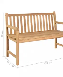 Záhradné lavice Záhradná lavica s poduškou 120 cm Dekorhome Sivá