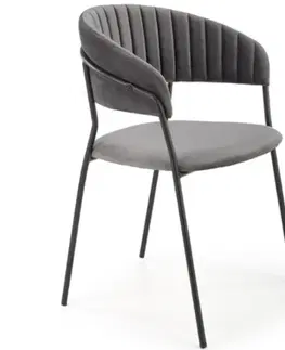 Čalúnené stoličky Stolička W152 šedá