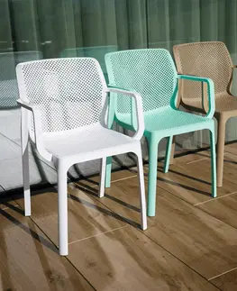 Záhradné stoličky a kreslá Stohovateľná stolička, mentolová/plast, FRENIA