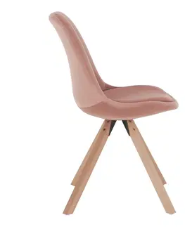 Jedálenské stoličky KONDELA Sabra jedálenská stolička ružová (Velvet) / buk