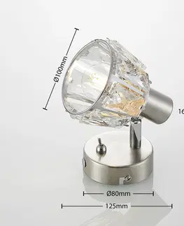 Nástenné svietidlá Lindby Lindby Kosta nástenné svietidlo s vypínačom, nikel