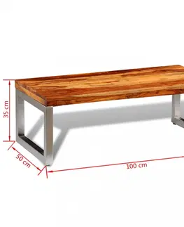 Konferenčné stolíky Konferenčný stolík masívne drevo/kov Dekorhome Mangovník / bílá